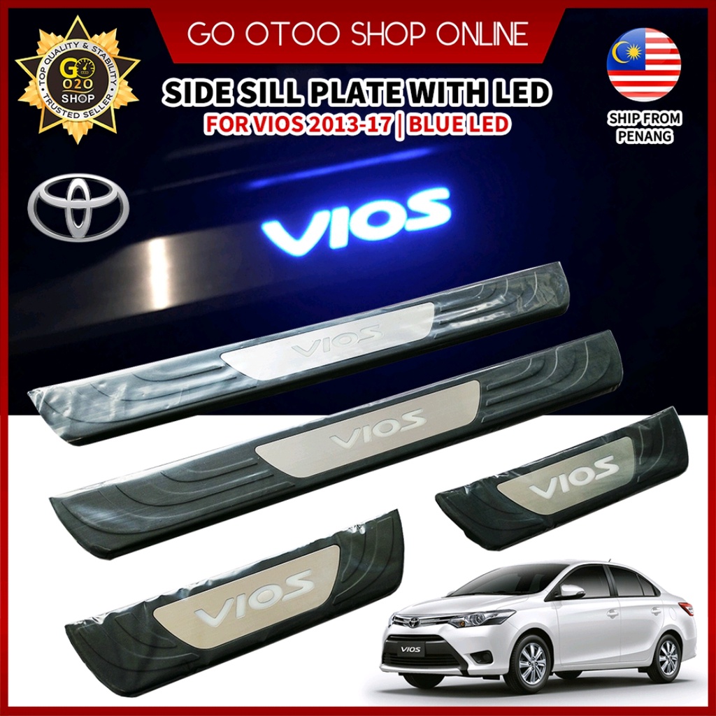 Oem Blue Led Car Door Side Sill Step Plate Toyota Vios Altis Camry