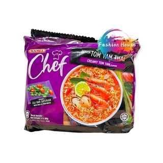 Mamee Chef Curry Laksa Creamy Tom Yam Lontong Spicy Chicken 4 X