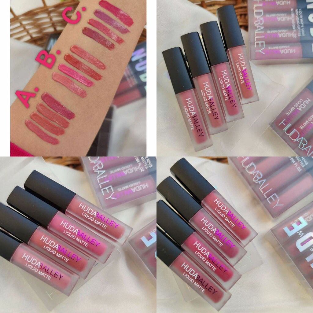 Hud Beality New Nude Mini Lip Matte 4 Pcs Shopee Malaysia