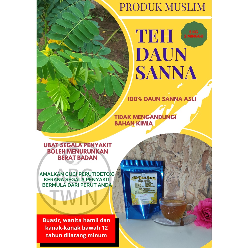 TEH DAUN SANNA 30 UNCANG 100 ASLI DAUN SANNA DAUN SENNA MAKI