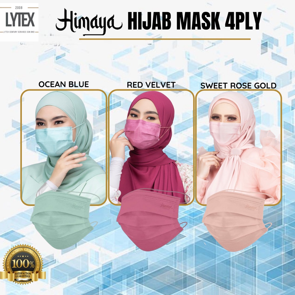 Ready Stock Himaya Premium Hijab Medical Face Mask Ply Pcs Per