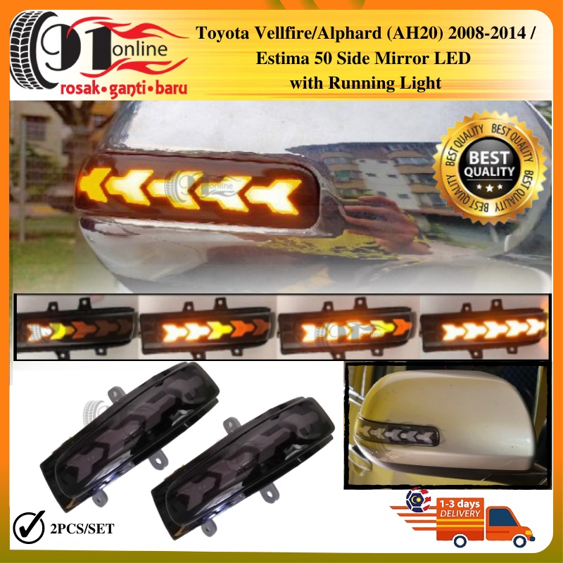 Toyota Vellfire Alphard Ah Estima Side Mirror Led