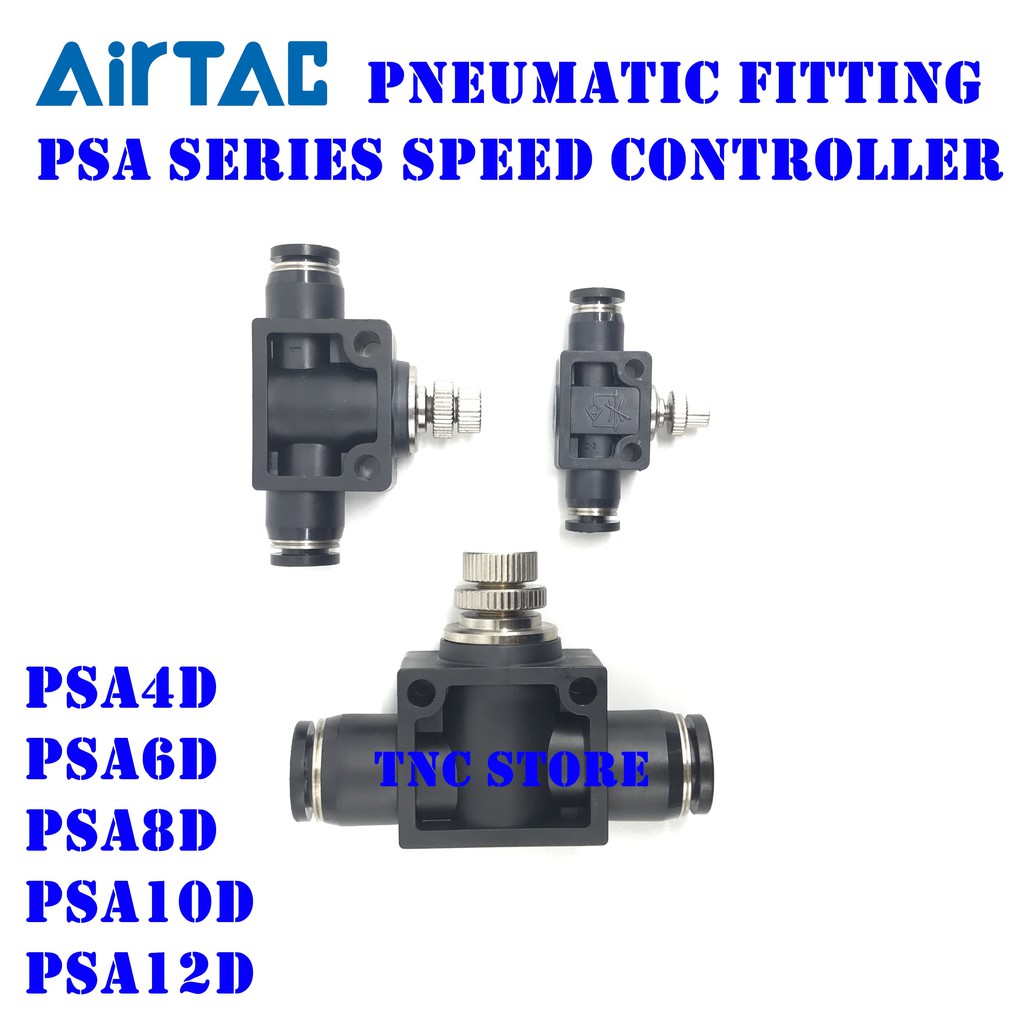 AirTac Pneumatic Fitting Speed Controller PSA4D PSA6D PSA8D PSA10D