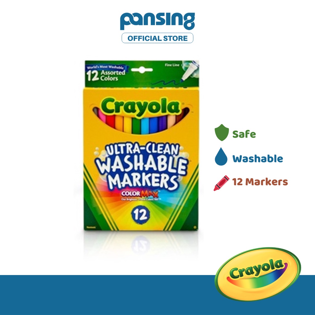 Crayola Ultra Clean Washable Fine Line Markers 12 Count Shopee Malaysia