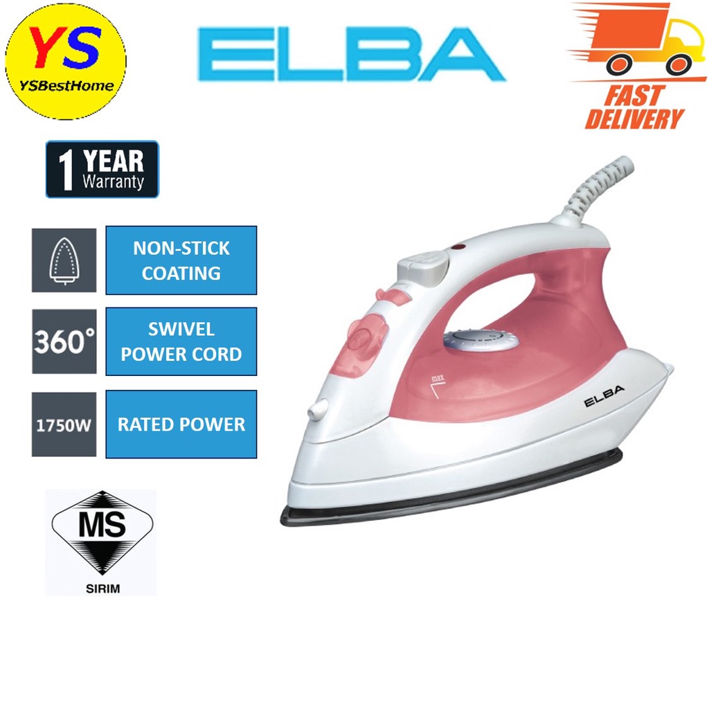 Elba Steam Iron Esi P Dry Steam Spray Function Pink