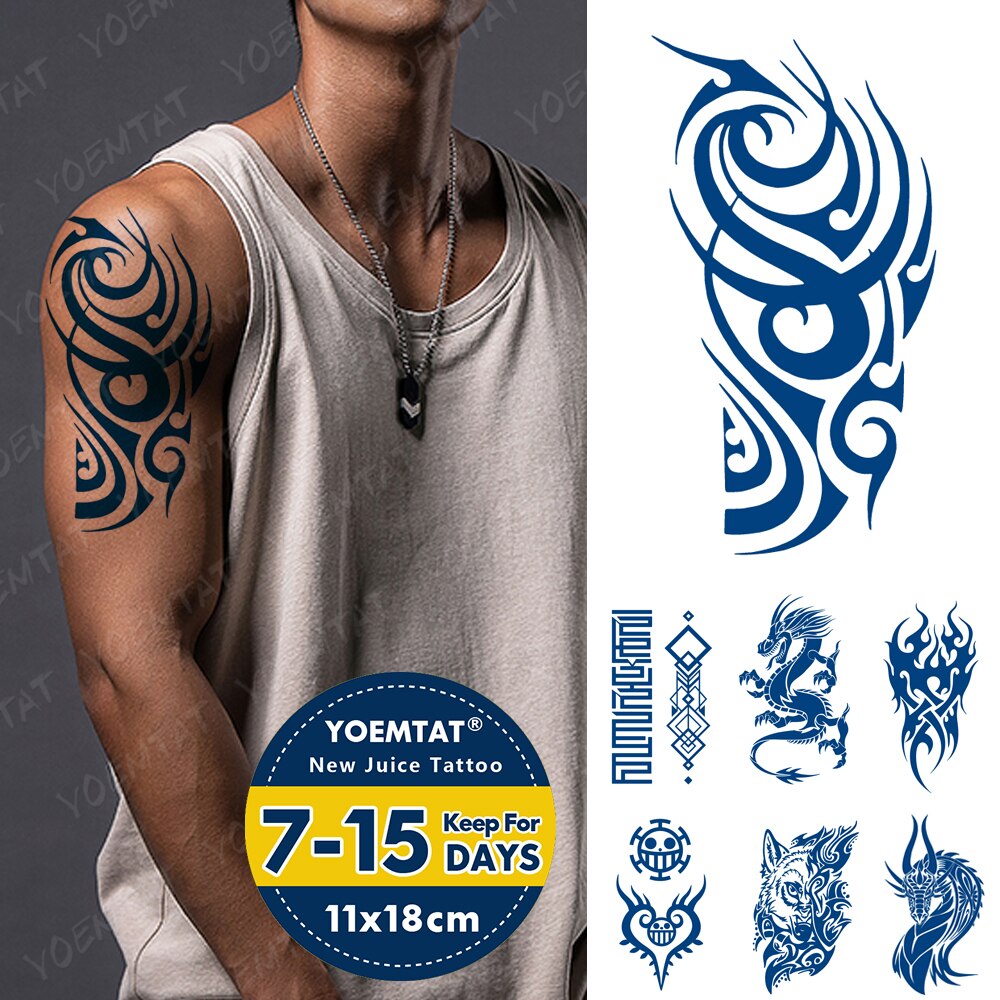 Juice Ink Tattoos Body Art Lasting Waterproof Temporary Tattoo Sticker