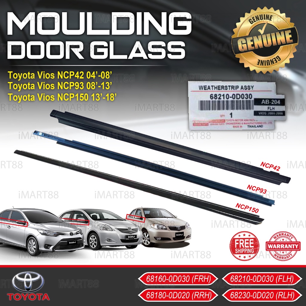 Original Toyota Vios Ncp Ncp Ncp Glass Door Moulding Seal Rubber