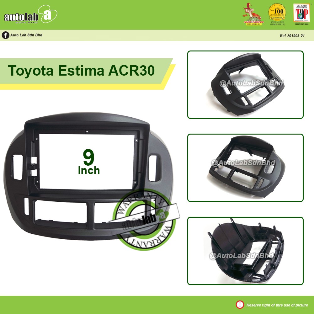 Big Screen Casing Android 9 Inch Toyota Estima ACR30 Without Socket