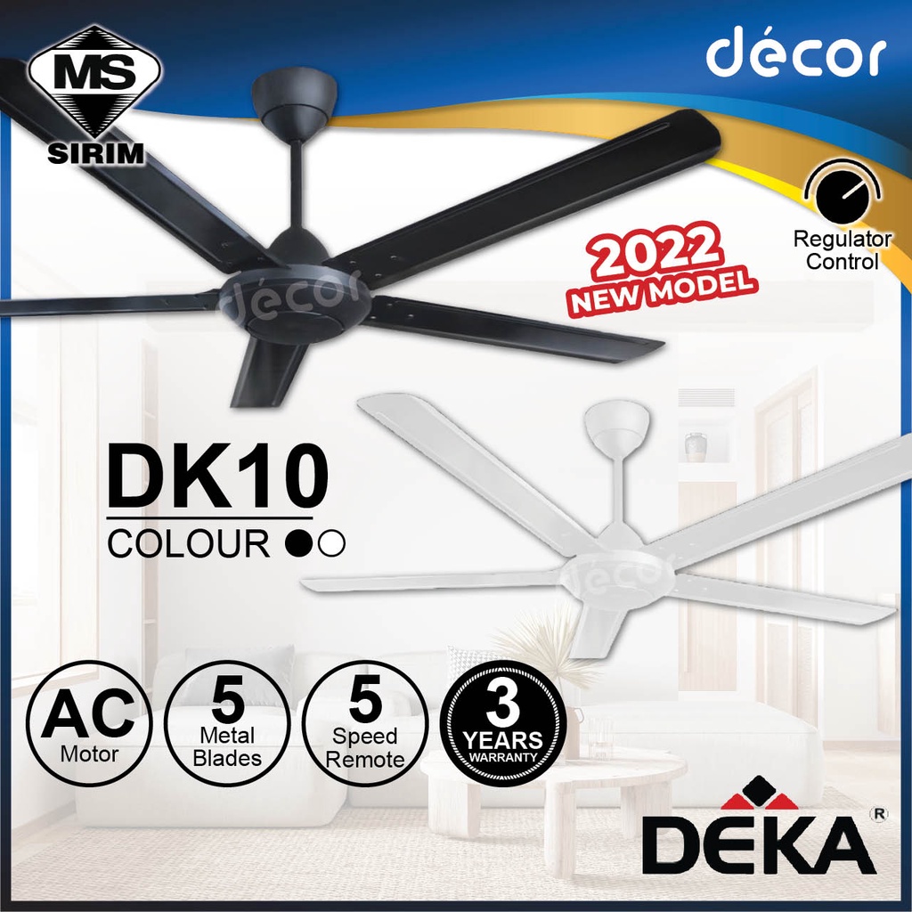 NEW 2022 DEKA Ceiling Fan DEKA DK10 56 5 Blades 5 Speed DC Motor