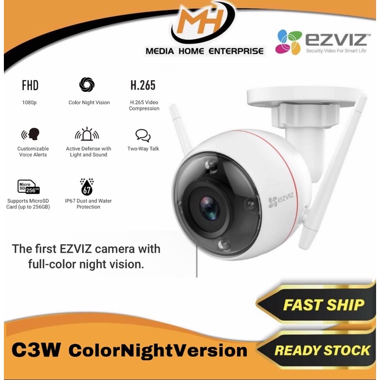 EZVIZ C3W Color Night Version 1080P CCTV 32 64 128 256GB Color Night