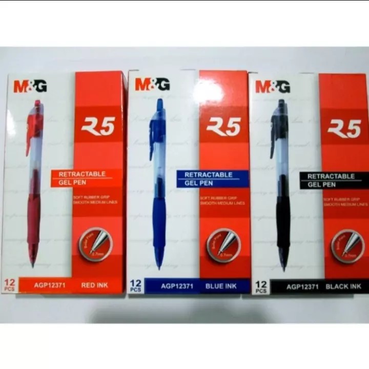 M G Gel Pen 0 7mm R5 AGP12371 12pcs Pack Shopee Malaysia