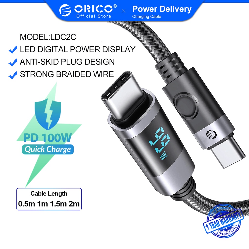 ORICO USB C To Type C Charging Cable C Port Data Cord PD100W Fast