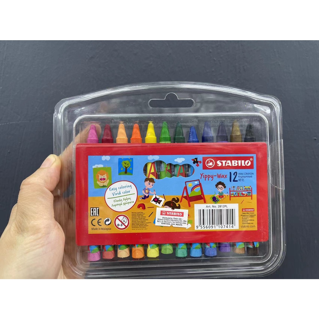 Winwin Ready Stock Stabilo Wax Crayon 12pcs Easy Pack Shopee Malaysia