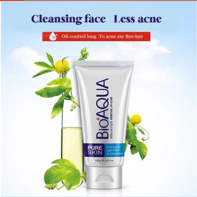 Bioaqua Pure Skin Acne Treatment Facial Cleanser Black Head Remove Oil