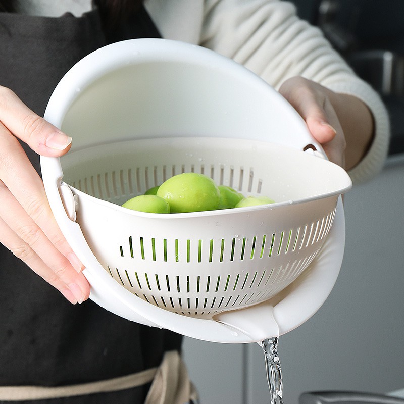 In Kitchen Colander With Lid Plastic Double Layer Fruit And