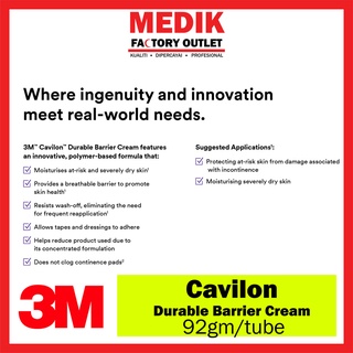 3M Cavilon Durable Barrier Cream 92gm 3M Cavilon No Sting Barrier