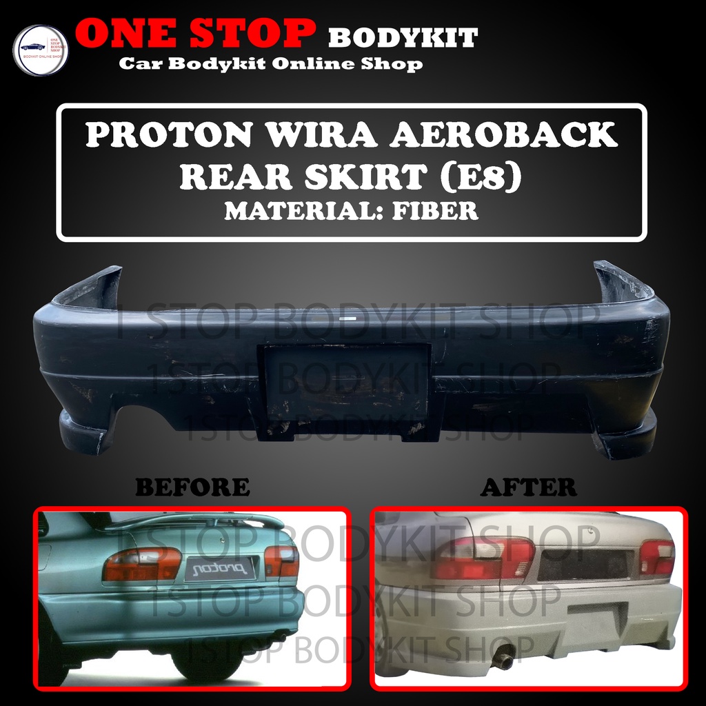 PROTON WIRA AEROBACK REAR BUMPER E8 FIBER FIBERGLASS SKIRT LIP