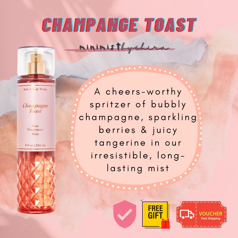 REPACK FREE GIFT Champagne Toast Body Mist Bath Body Works BBW