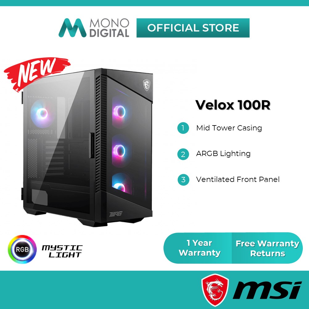 Msi Mpg Velox R P Argb Mid Tower Atx Gaming Cpu Desktop Casing