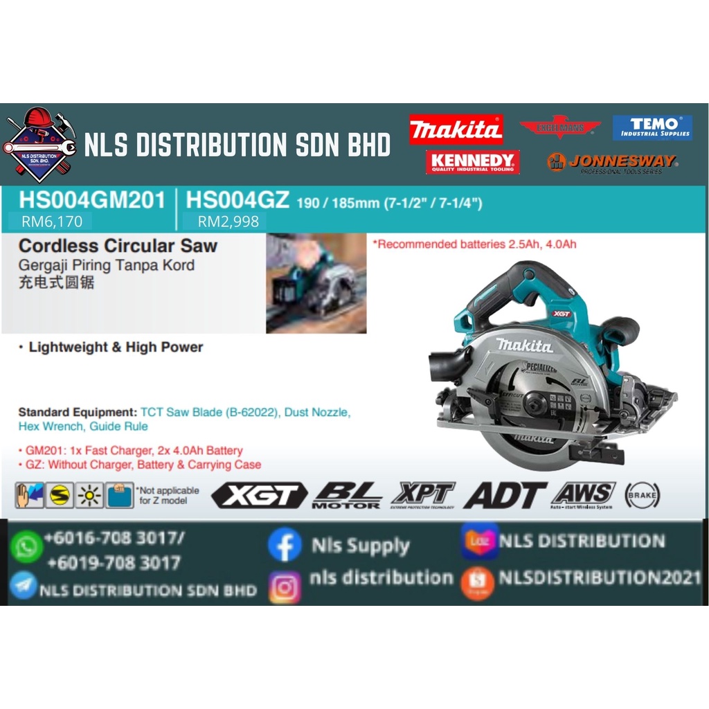 Makita HS004GM201 40V Cordless 7 Circular Saw Shopee Malaysia