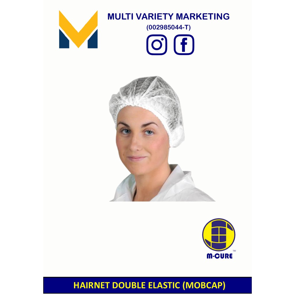 Mvm Pcs Hairnet Disposable Non Woven Double Elastic Hair Net