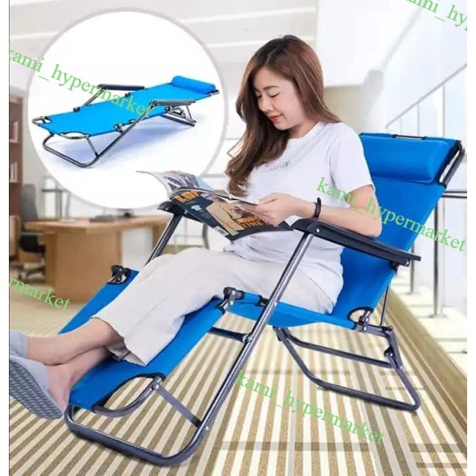 Kerusi Lipat Kerusi Malas 2 In 1 Foldable Lazy Chair Bed Recliner Chair