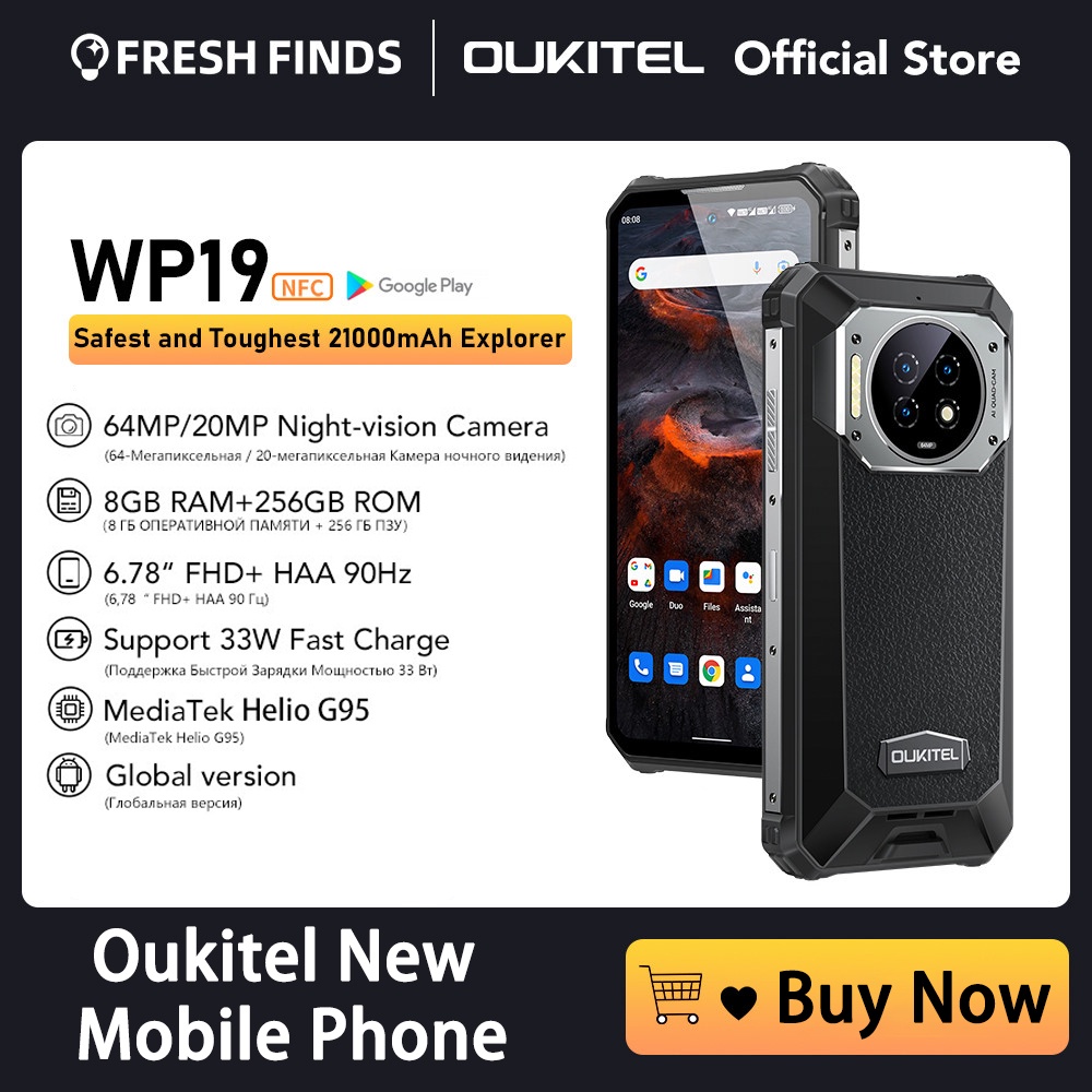 Oukitel WP19 Rugged Night Vision Smartphone Cell Phone Mobile Phone