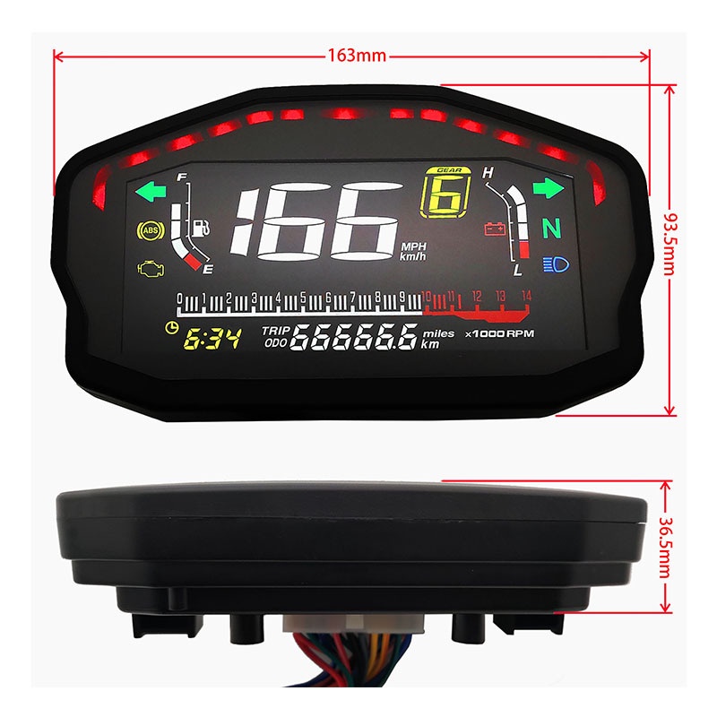 Led Lcd Speedometer Digital Speedometer Universal Km H Mph For All 2 4