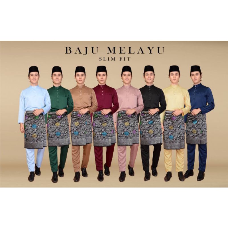 Baju Melayu Slim Fit Material Pearl Skin Shopee Malaysia