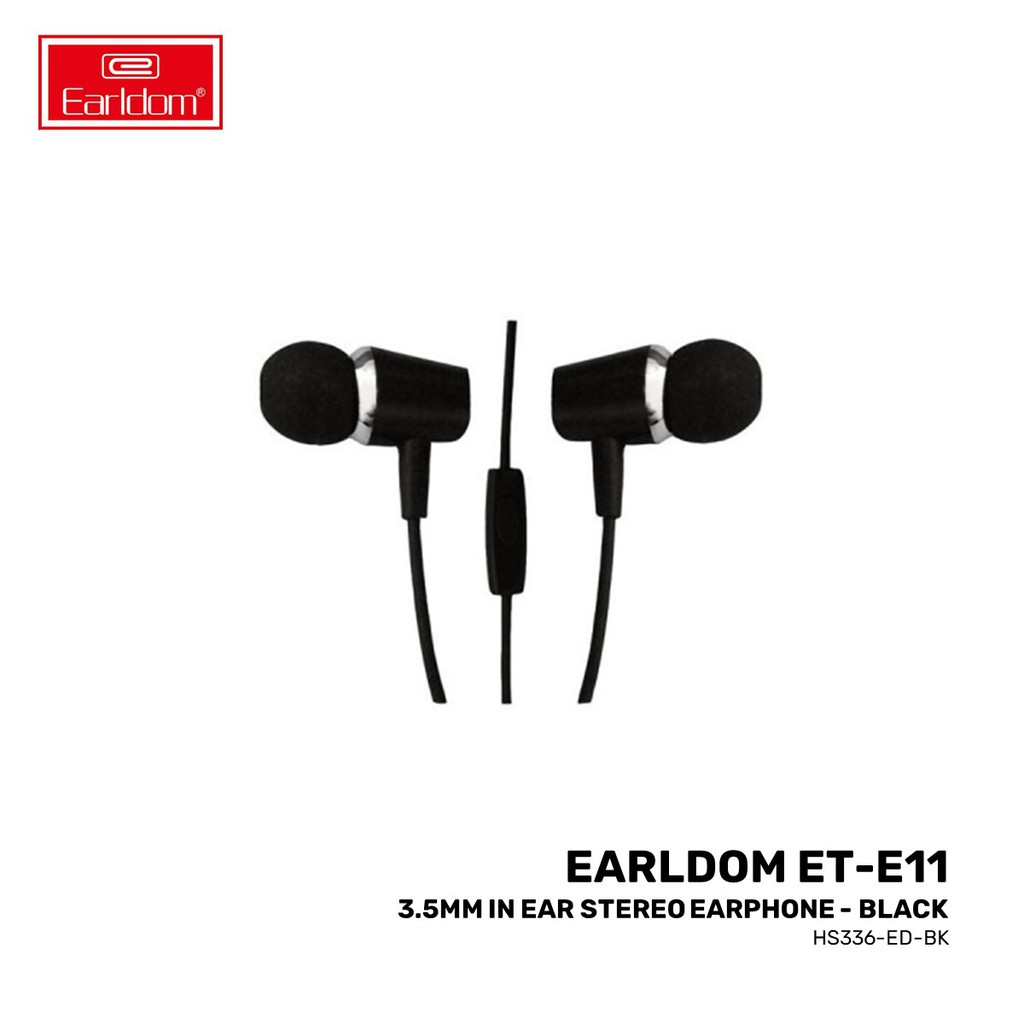 EARLDOM ET E11 3 5MM IN EAR STEREO EARPHONE BLACK Shopee Malaysia