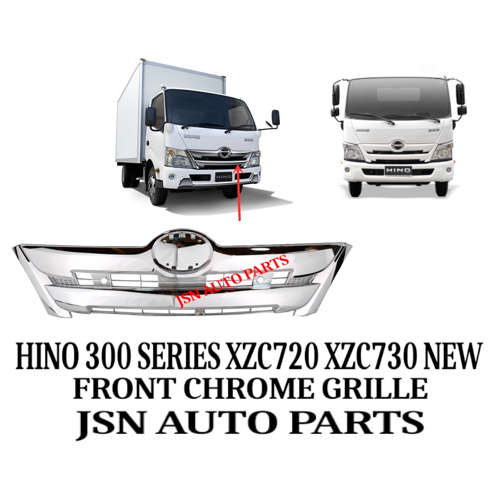 J121S08 FRONT CHROME GRILLE HINO DUTRO 300 SERIES XZC720 XZC730 NEW