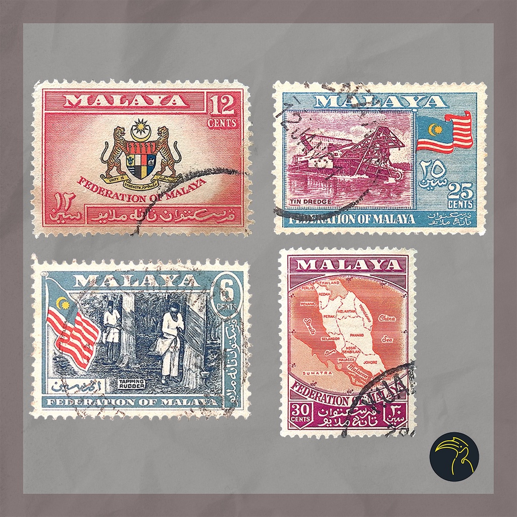 1957 Stamp Malaya Federation Of Malaya Malaysia Setem Complete Set