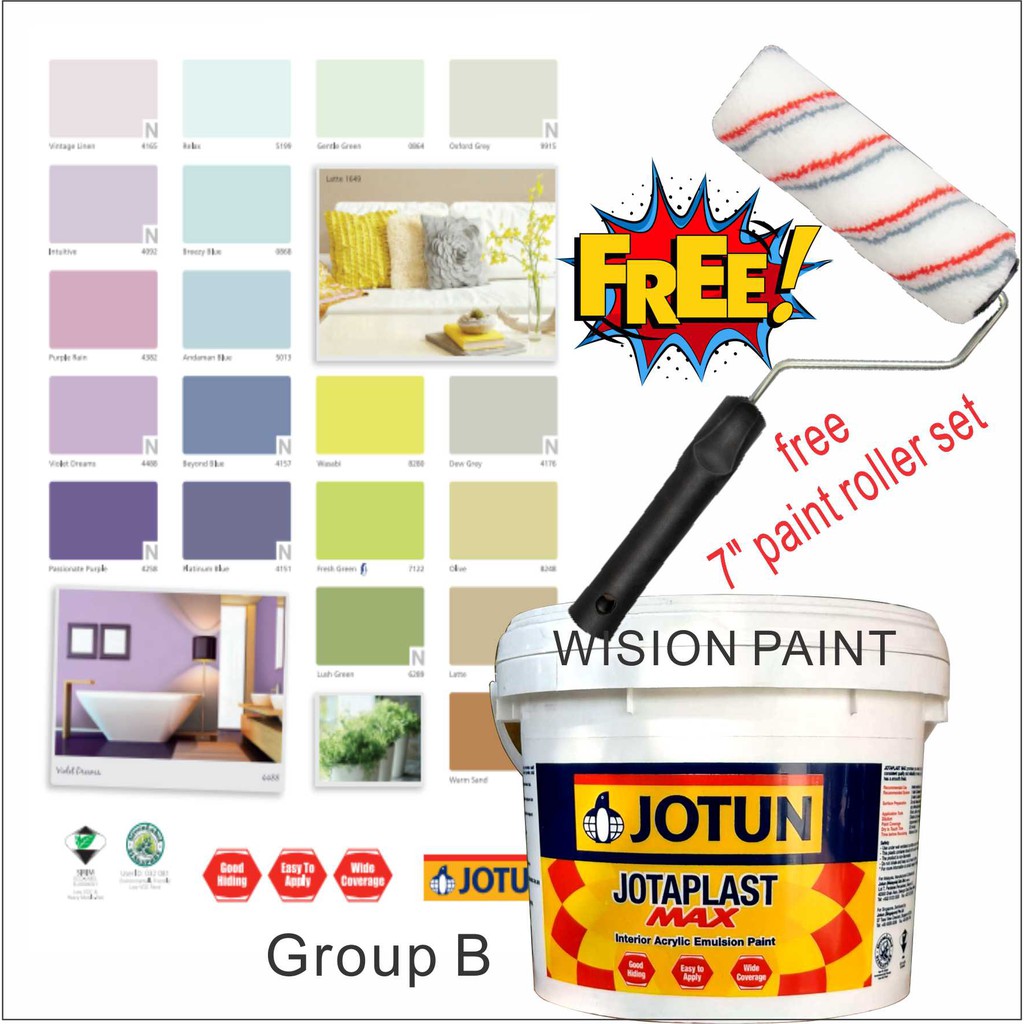 7 LITER FREE 7 ROLLER SET Jotun 7LT Jotaplast Max Colour