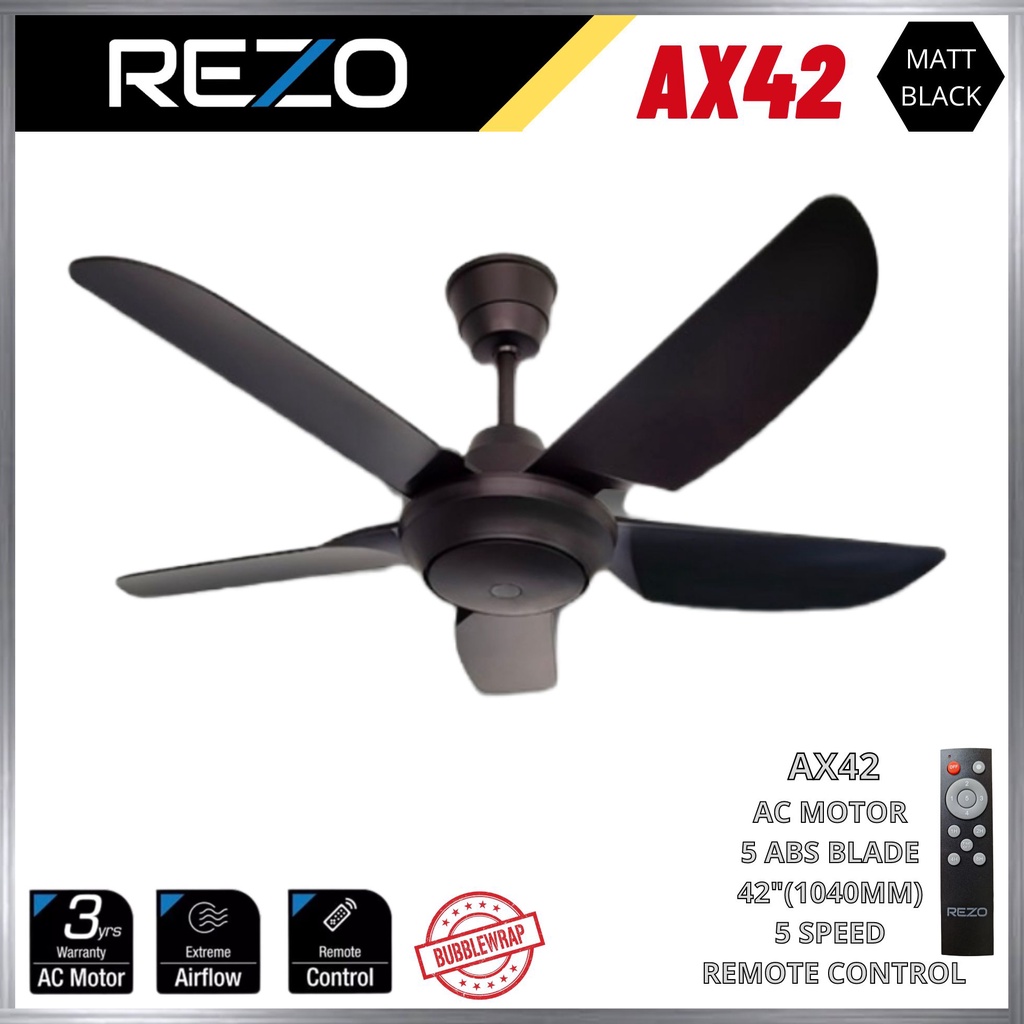 Original REZO 42 Heavy Duty AC Motor AX42 Ceiling Fan With Remote