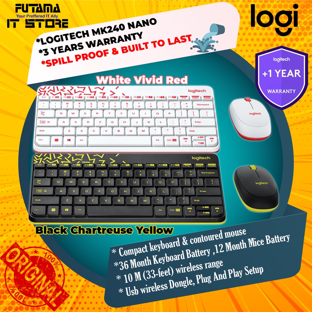 Logitech Mk Nano Wireless Combo Keyboard And Mouse Shopee Malaysia