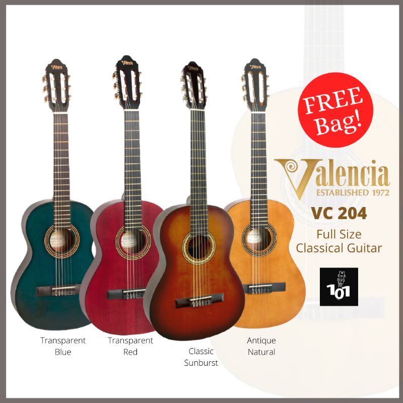 101 Full Size Valencia Classical Guitar High Quality Beginner Model