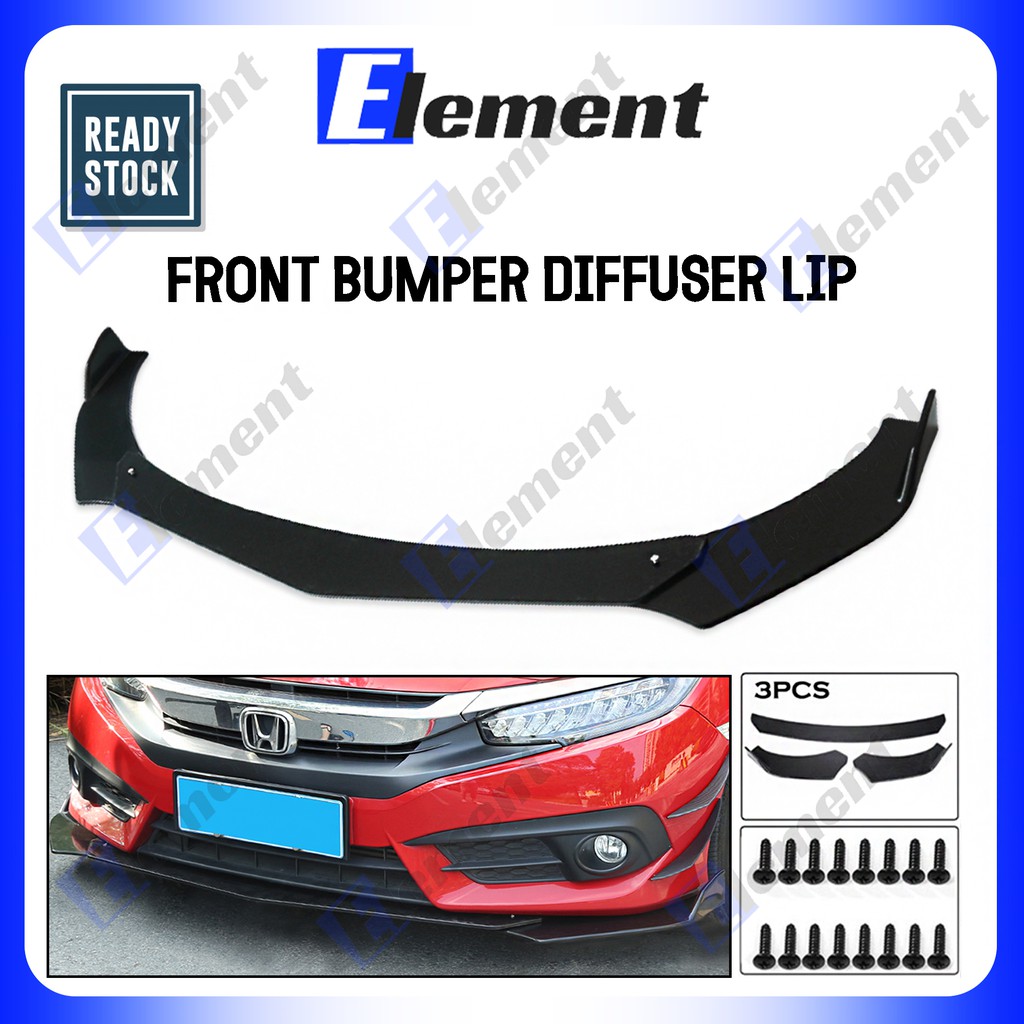 Car Universal Front Bumper Diffuser Lip Wrap Angle Splitters Black