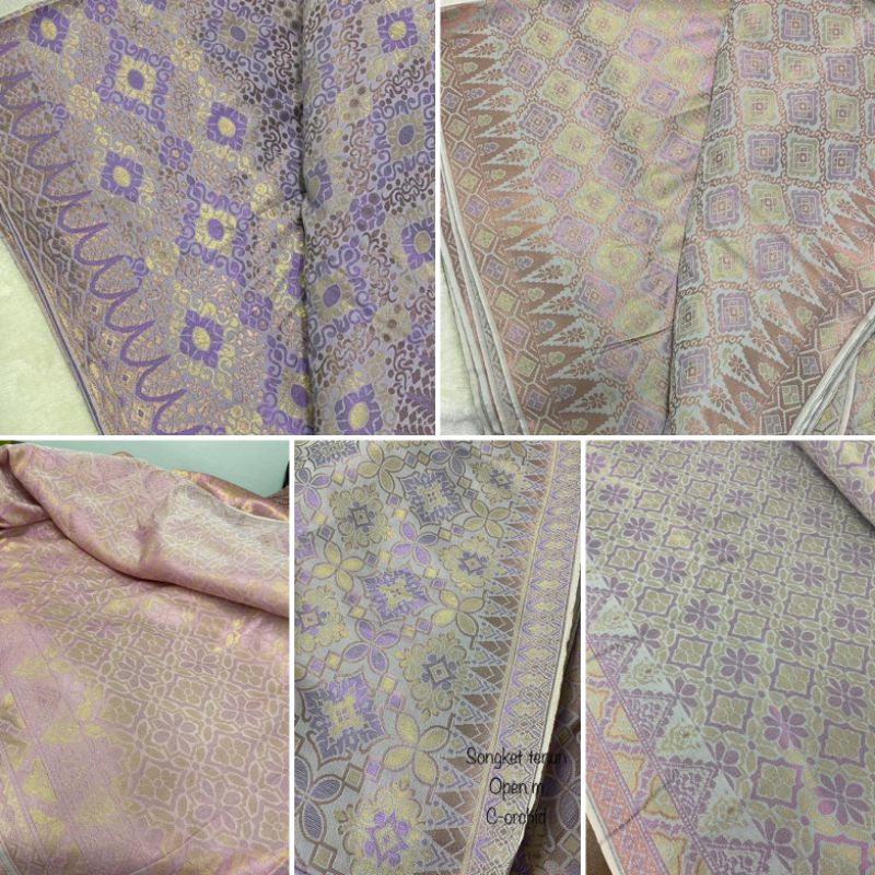 Kain Pasang Songket Tenun Penuh Purple Pink Shopee Malaysia