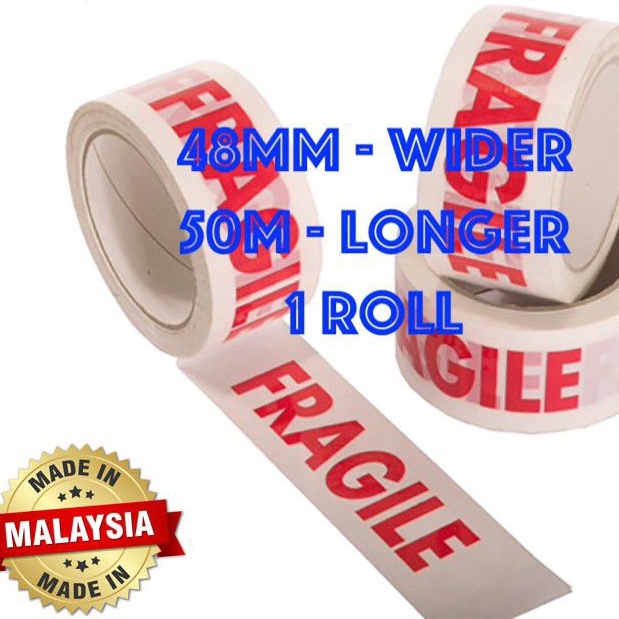 PREMIUM 50M 60Y X 50MIC X 48MM FRAGILE OPP PACKING TAPE PACKAGING