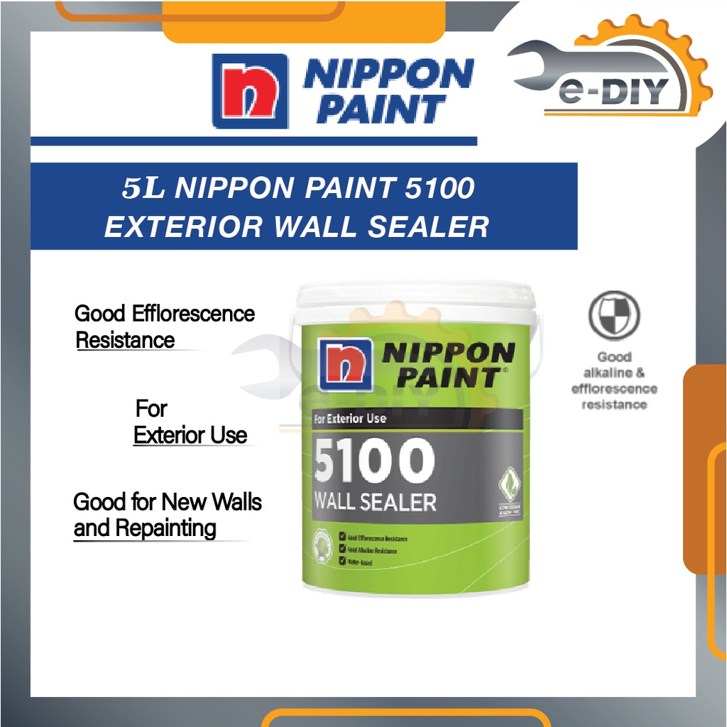 Nippon Paint 5100 Wall Sealer 5L Water Base Sealer Exterior Wall Sealer