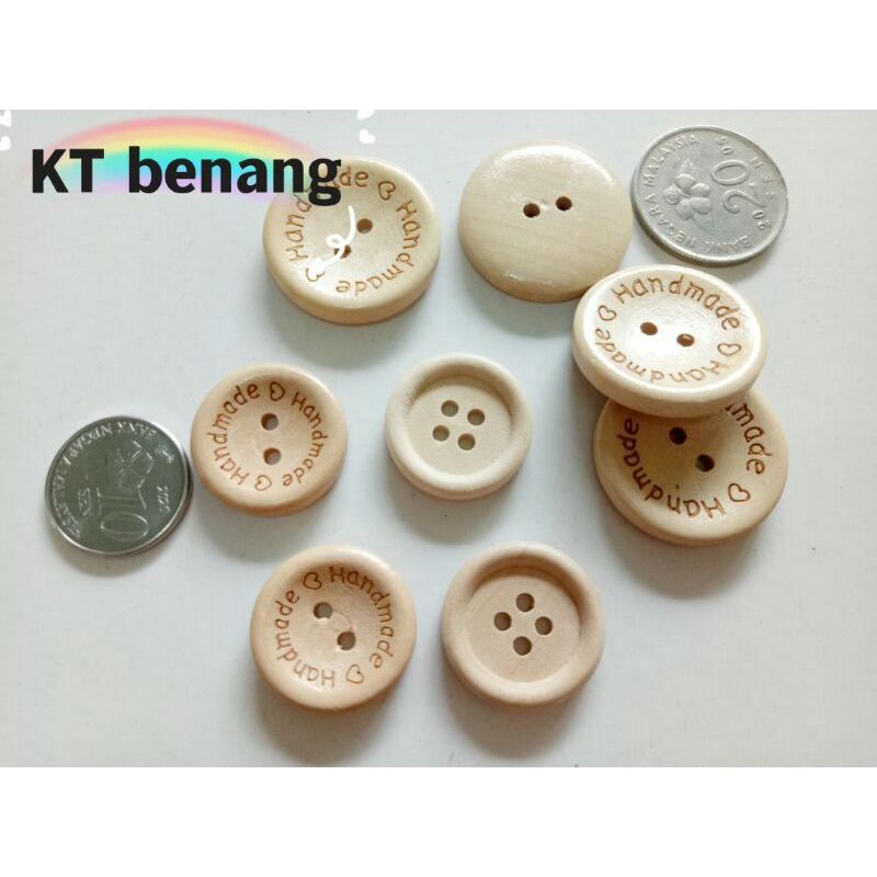 CORAK HANDMADE Round Butang Kayu 20mm 25mm Wooden Button Shopee Malaysia