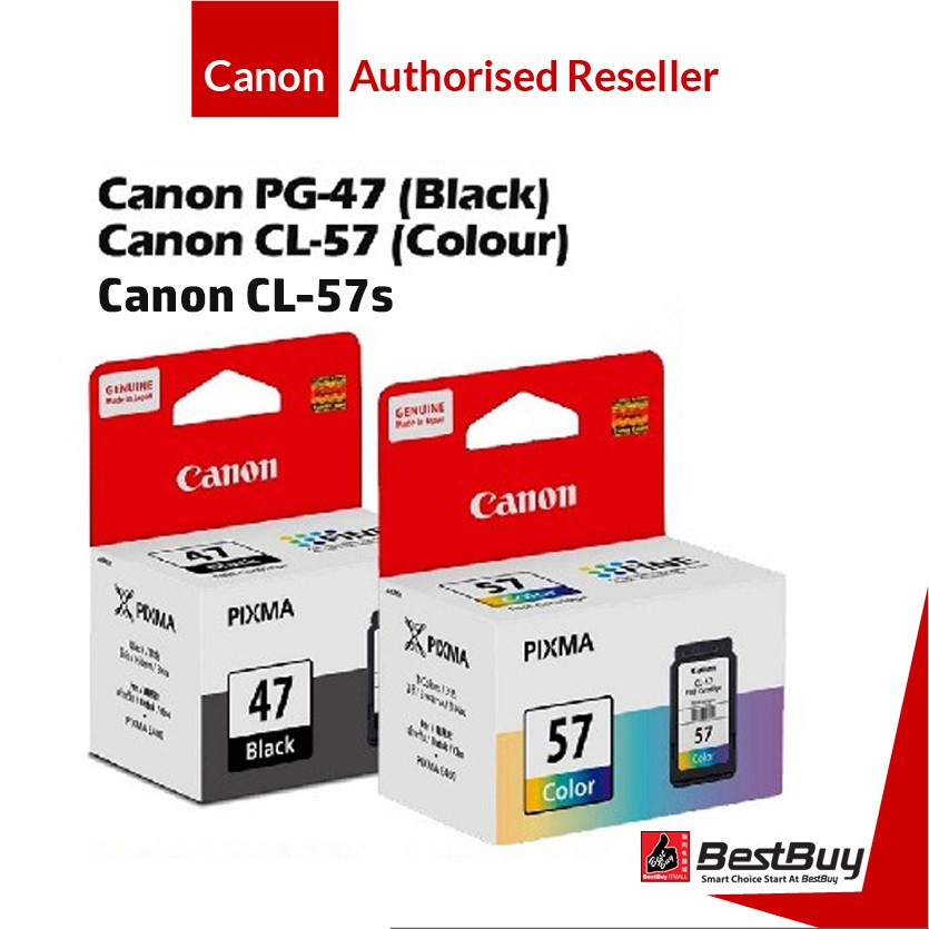 Canon PG 47 Black CL 57 Colour CL 57S Colour Ink Cartridge 15ml