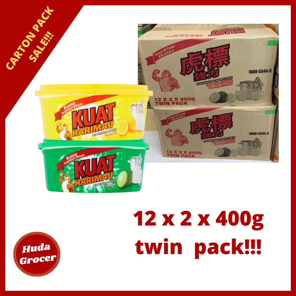 Wholesale Kuat Harimau Dishwashing Paste 400gx12x2 TWINPACK