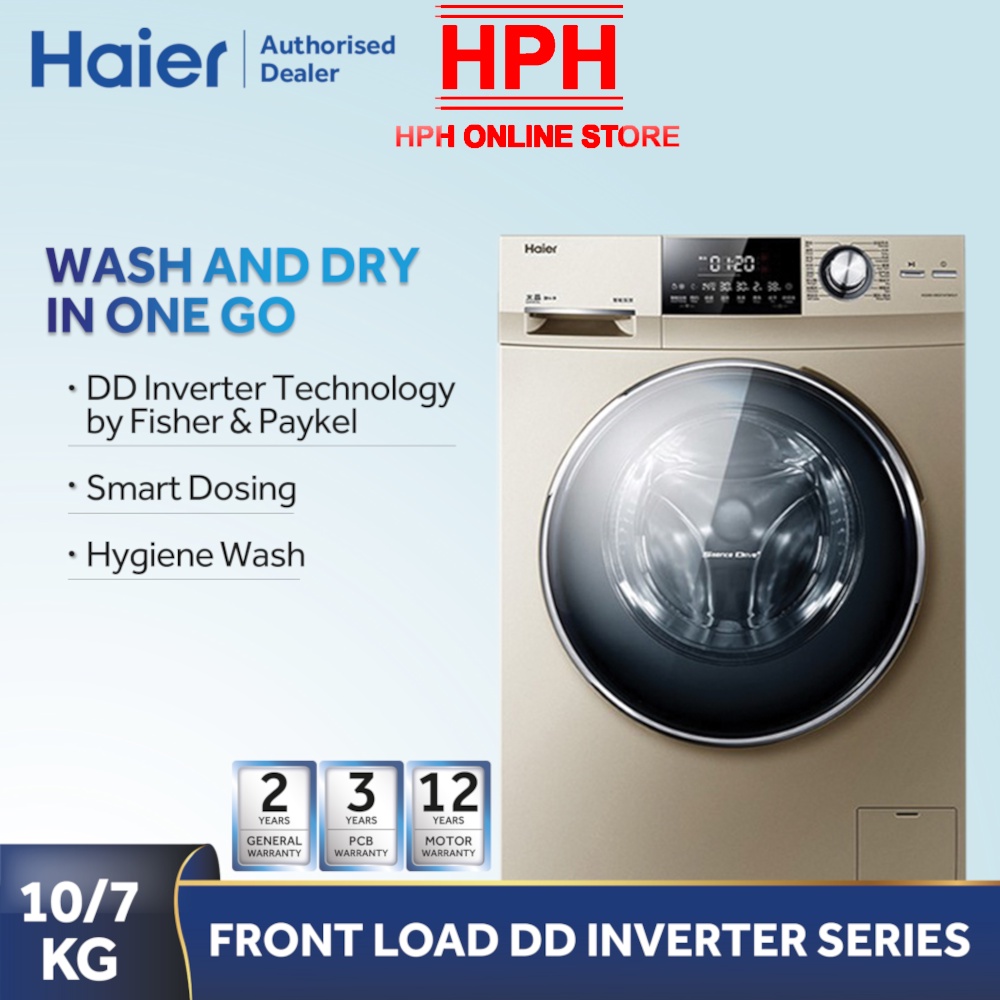 Official Store HAIER HWD100 FD756DD 10KG 7KG INVERTER FRONT LOAD