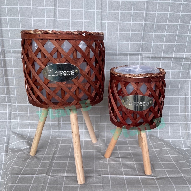 New Arrived Hiasan Basket Rattan Bakul Pokok Vase Pasu Raga Pasu