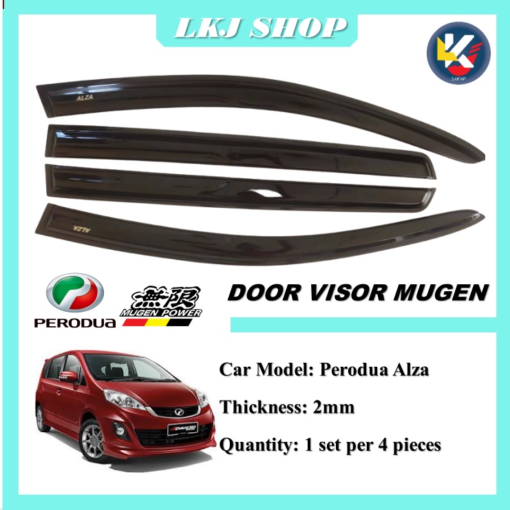 Perodua Alza 2009 2021 Door Visor Mugen Air Press Window Wind Deflector