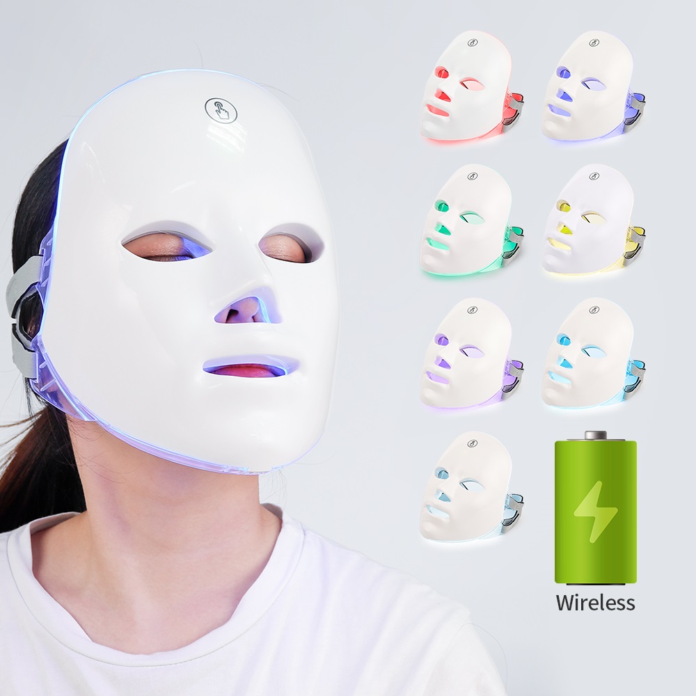 Foreverlily Rechargeable Facial Led Mask Colors Led Photon Therapy