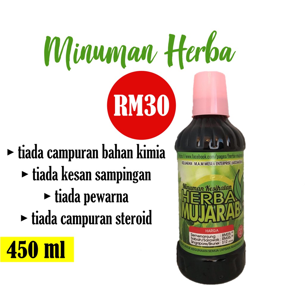 Minuman Air Herba Mujarab Asli Untuk Kesihatan Ml Shopee Malaysia