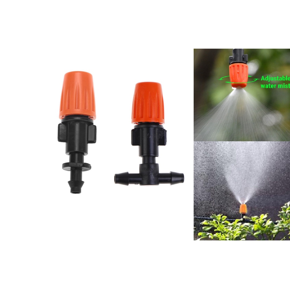 Pcs Fog Misting Nozzle With Mm Tee Quick Connection Garden Water