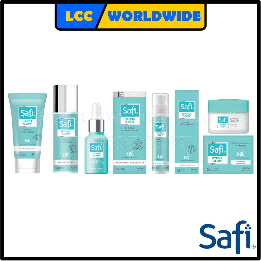 Safi Hydra Glow Skincare Set Cleanser Essence Serum Moisturiser